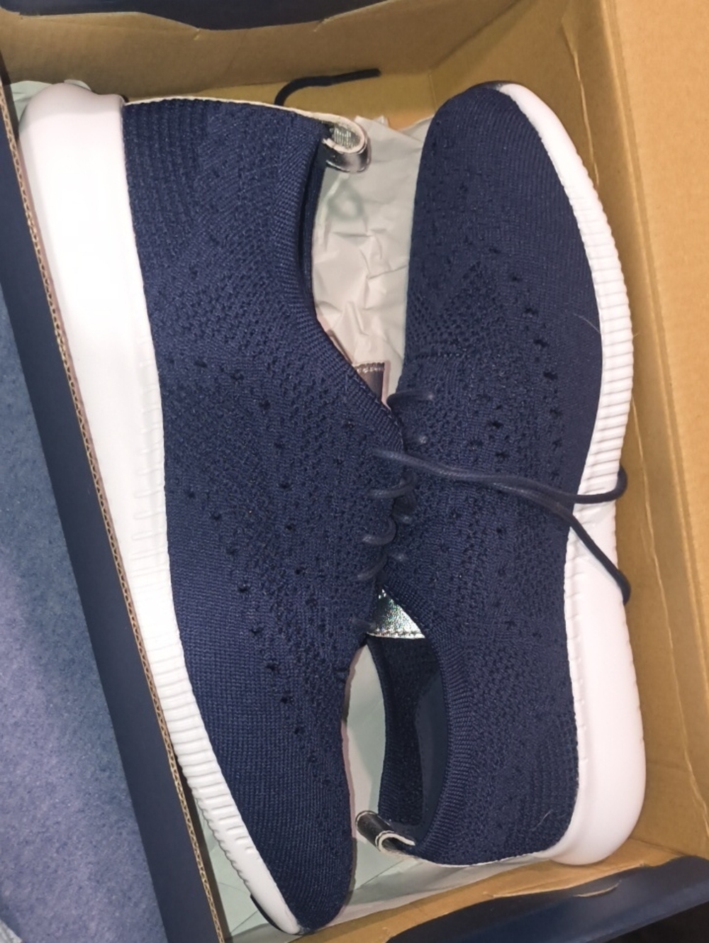 W10586 COLE HAAN 2.ZEROGRAND STITCHLITE OXFORD - SIZE: WOMEN 7 KNIT/ARGENTO